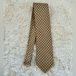 Ike Behar Tan and Brown Patterned Tie